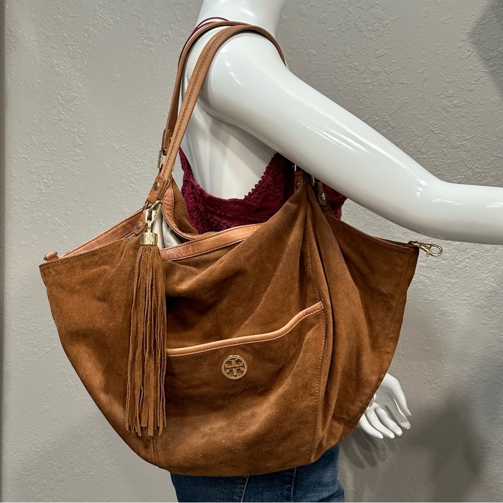 Tory Burch Lotus Suede Tote